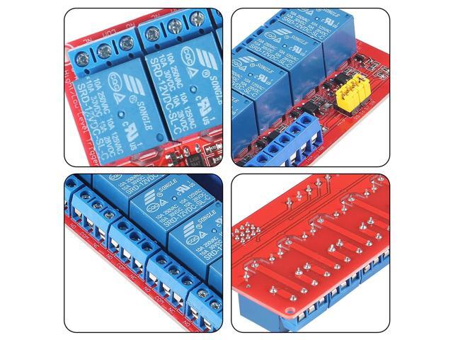 KEHIPI 2PCS 12V Relay Module With Optocoupler Isolation - High and Low Level Trigger - Red Board (8 Channel)
