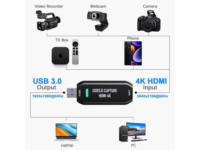 KEHIPICam Link 4K, Capture Card, External Camera Capture Card for DSLR, Camcorder, ActionCam as Webcam, Stream and Record in 2K50 or 1080P 60FPS,...