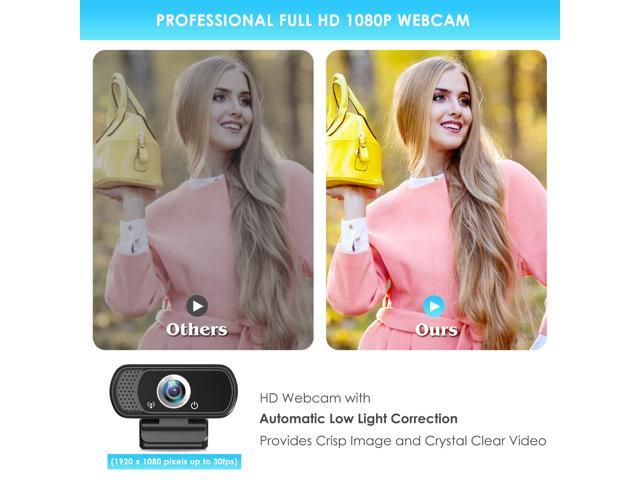 KEHIPI Full HD 1080P Webcam with Privacy Shutter and Tripod, Pro Streaming Web Camera with Microphone, Widescreen USB Computer Camera for Laptop...