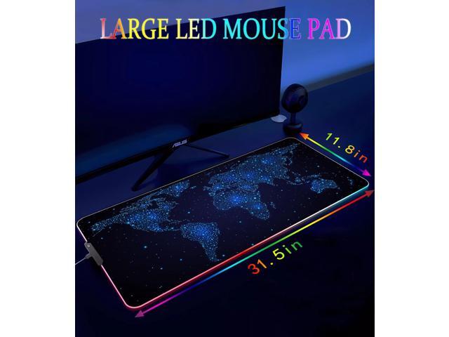KEHIPI RGB Gaming Mouse Pad, Large Mousepad with Led Light, Gaming Accessories Keyboard Pad for Desk, Non-Slip Rubber Base Big Mouse Mat for Gamer,...