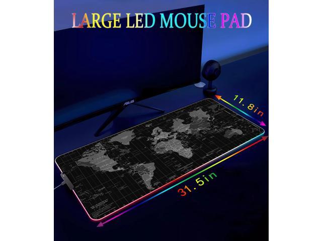 KEHIPI RGB Gaming Mouse Pad, Large Mousepad with Led Light, Gaming Accessories Keyboard Pad for Desk, Non-Slip Rubber Base Big Mouse Mat for Gamer,...