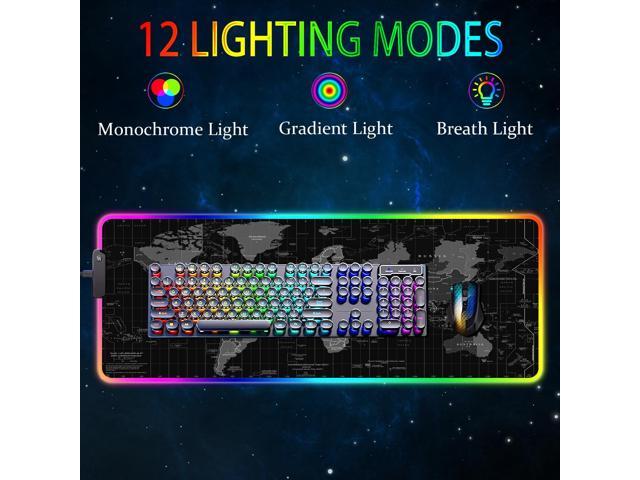 KEHIPI RGB Gaming Mouse Pad, Large Mousepad with Led Light, Gaming Accessories Keyboard Pad for Desk, Non-Slip Rubber Base Big Mouse Mat for Gamer,...