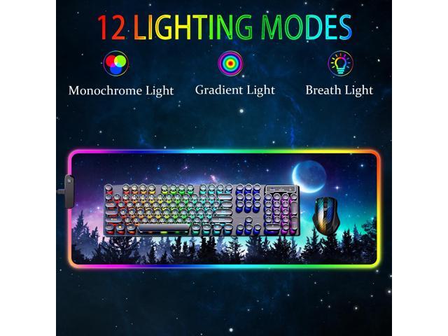 KEHIPI RGB Gaming Mouse Pad, Large Mousepad with Led Light, Gaming Accessories Keyboard Pad for Desk, Non-Slip Rubber Base Big Mouse Mat for Gamer,...