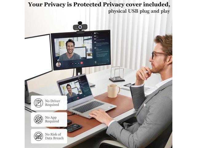 KEHIPI Pc Webcam with Microphone, 1080p Full Hd Web Cam with Rotatable Tripod and Privacy Cover, for Desktop Or Webcam for Laptop, Ideal for Remote...