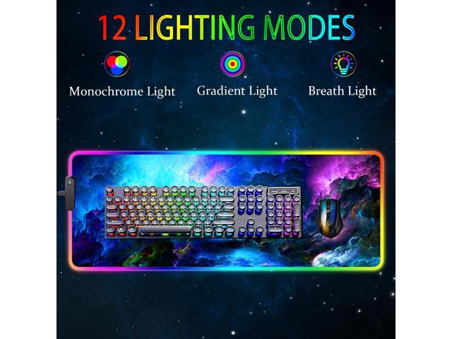 KEHIPI RGB Gaming Mouse Pad, Large Mousepad with Led Light, Keyboard Pad Gaming Accessories for Desk, Non-Slip Rubber Base Big Mouse Mat for Gamer,...