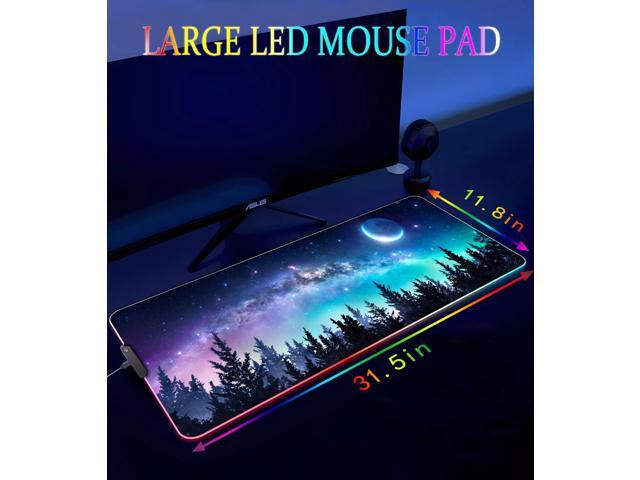 KEHIPI RGB Gaming Mouse Pad, Large Mousepad with Led Light, Gaming Accessories Keyboard Pad for Desk, Non-Slip Rubber Base Big Mouse Mat for Gamer,...
