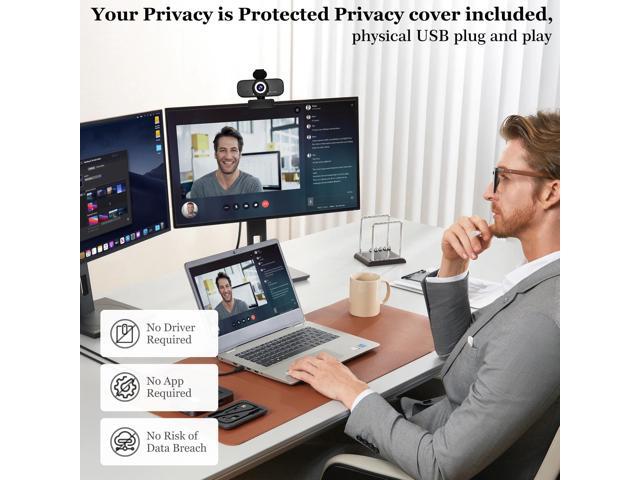 KEHIPI Webcam with Microphone, 1080p Full Hd Webcam for pc with Rotatable Tripod and Privacy Cover,Camera for Computer or Web Camera for Desktop...