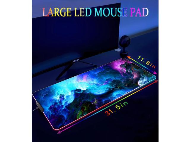 KEHIPI RGB Gaming Mouse Pad, Large Mousepad with Led Light, Keyboard Pad Gaming Accessories for Desk, Non-Slip Rubber Base Big Mouse Mat for Gamer,...