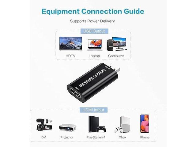 KEHIPI 4K HDMI Video Capture Card, Cam Link Card, HDMI to USB 2.0 Game Audio Adapter, Record Capture Device for Streaming, Teaching, Gaming, Live...