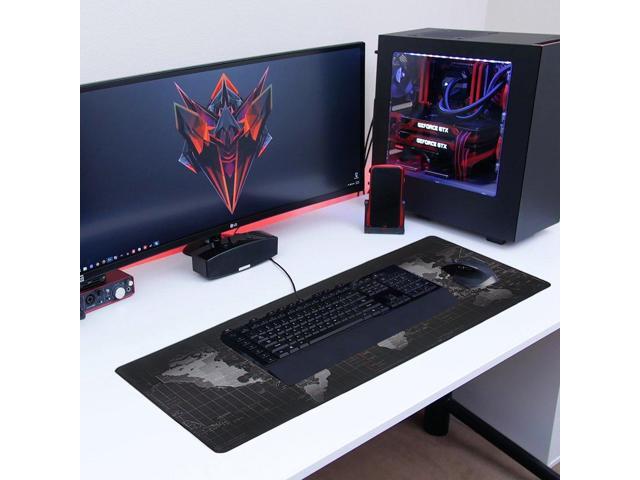 KEHIPI Extended Mouse Pad Large Gaming Mouse Pad- 35.4x15.7x0.12 inch Computer Keyboard Mouse Mat Non-Slip Mousepad Rubber Base and Stitched Edges...