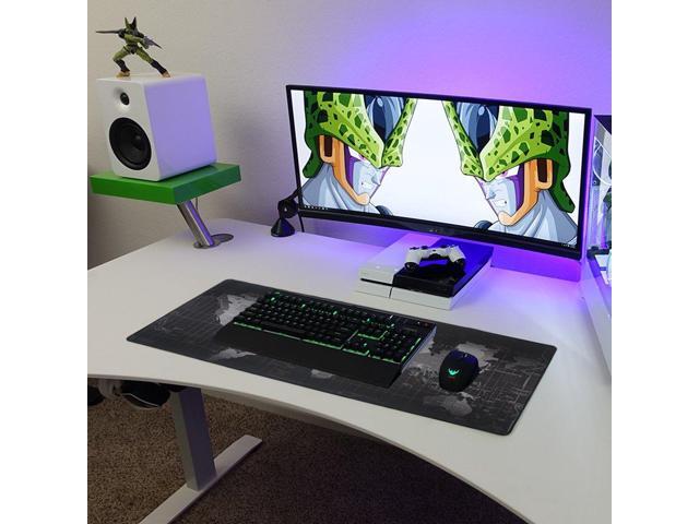 KEHIPI Extended Mouse Pad Large Gaming Mouse Pad- 35.4x15.7x0.12 inch Computer Keyboard Mouse Mat Non-Slip Mousepad Rubber Base and Stitched Edges...
