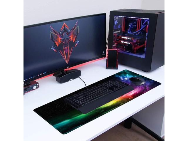 KEHIPI Extended Mouse Pad Large Gaming Mouse Pad- 35.4x15.7x0.12 inch Computer Keyboard Mouse Mat Non-Slip Mousepad Rubber Base and Stitched Edges...
