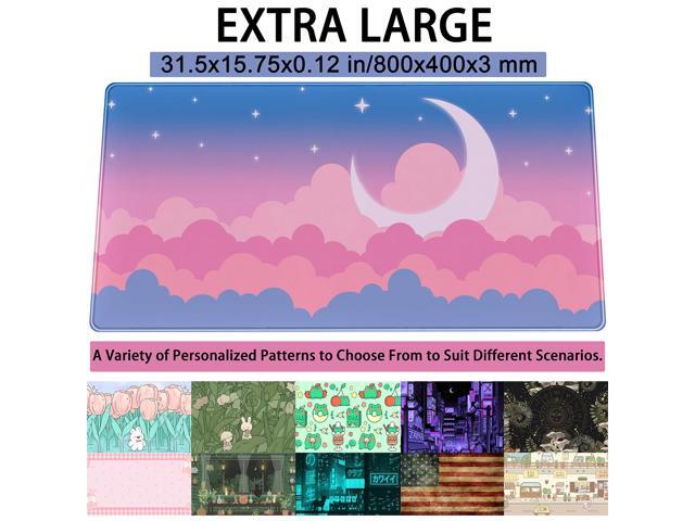 KEHIPI Cute Clouds Desk Mat Kawaii Desk Pad Gaming Mouse Pad Large Blue Sky Deskmat XXL Mousepad, Pink Purple Keyboard Mouse Mat Computer Mat for...