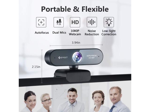 KEHIPI 1080P Webcam with Microphone, Nova AutoFocus HD Webcam,96°View Web Camera w/ 2 De-Noise Mics for Laptop/Desktop, Plug & Play USB Streaming...