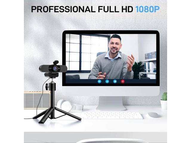 KEHIPI C960 Webcam with Tripod, 1080P Webcam with Microphone, Adjustable Height Mini Tripod, C960 Web Camera with Privacy Cover, Plug & Play with...