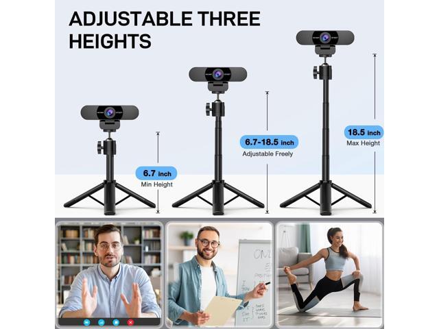 KEHIPI C960 Webcam with Tripod, 1080P Webcam with Microphone, Adjustable Height Mini Tripod, C960 Web Camera with Privacy Cover, Plug & Play with...