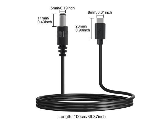 KEHIPI 2PCS DC to Type C USB PD12V 5.5x2.5mm (Compatible with 5.5mm x 2.1mm) Power Supply Cable for Wireless Router Laptop LED Strip Speaker CCTV...
