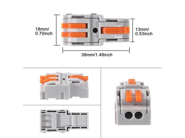 KEHIPI 20 Pcs Conductor Compact Connectors Lever Wire Nuts, 1 Conductor Compact Wire Connectors Splicing Connectors for Any Circuit Inline 24-12 AWG