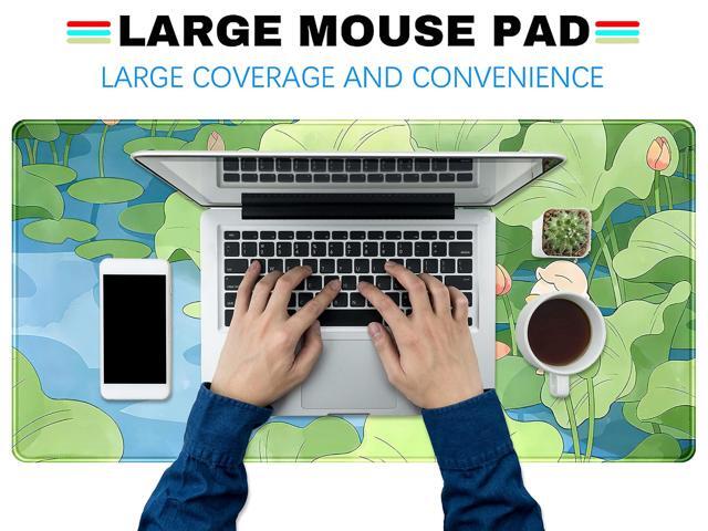 KEHIPI Green Cute Anime Desk Mat Kawaii Cartoon Ducks Gaming Mouse Pad XXL Large Anime Girl Gamer Mousepad Women Office Decor Desk Pad Aesthetic...