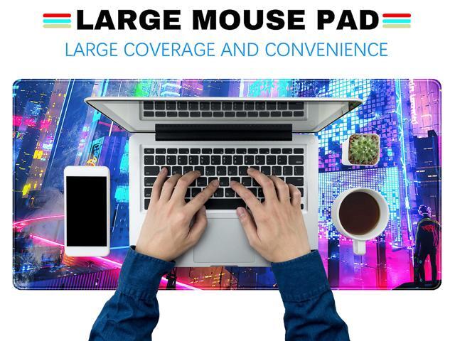 KEHIPI Japanese Street Desk Mat Futuristic Neon City Print Mouse Pad, Exclusive Desk Mats, XXL Large Gaming Mousepad 31.5'x15.75', Office Decor for...