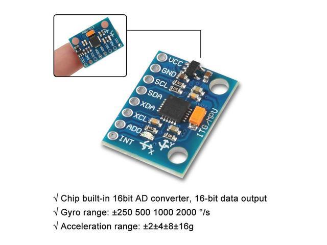 KEHIPI 10 Pcs GY-521 MPU-6050 MPU6050 Module,6 DOF MPU-6050 3 Axis Accelerometer Gyroscope Sensor Module 16Bit AD Converter Data Output IIC I2C DIY...