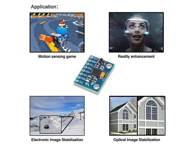 KEHIPI 10 Pcs GY-521 MPU-6050 MPU6050 Module,6 DOF MPU-6050 3 Axis Accelerometer Gyroscope Sensor Module 16Bit AD Converter Data Output IIC I2C DIY...