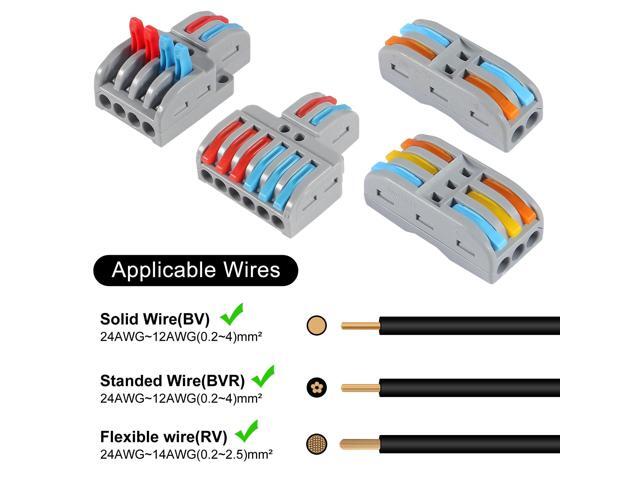 KEHIPI 65PCS Lever Wire Connectors, 2 in 2 Out/2 in 4 Out/2 in 6 Out /3 in 3 Out Quick Wire Connectors Kit Assortment Lever Connector Kit for...
