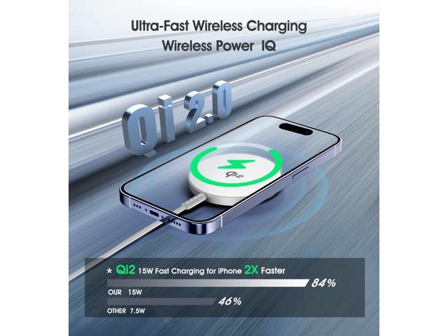 KEHIPI Magnetic Wireless Charger, Qi2 Certified for MagSafe Charger 2 Pack 15W Wireless Fast Charging Pad for iPhone 16/15/14/13/12 Series &...