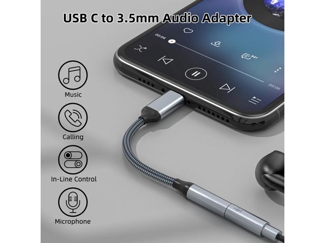 KEHIPI USB C to 3.5mm Headphone Jack Adapter(2 Pack), USB-C to Aux Audio Dongle Cable for iPhone 17 Pro Max/17 Pro, 16/15 Pro Max, 16/15 Pro,...