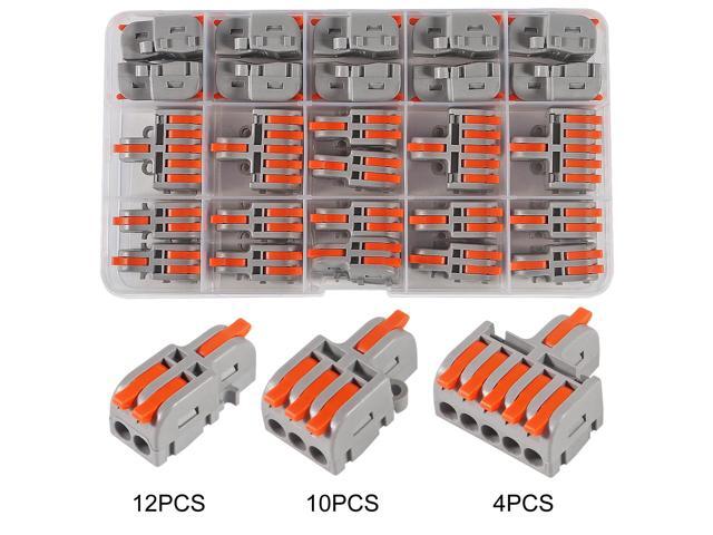 KEHIPI 26PCS Lever Wire Connectors, 1 in 2 Out &1 in 3 Out &1 in 5 Out Quick Wire Connectors, Electrical Lever Nuts Wire Connectors Push-in...