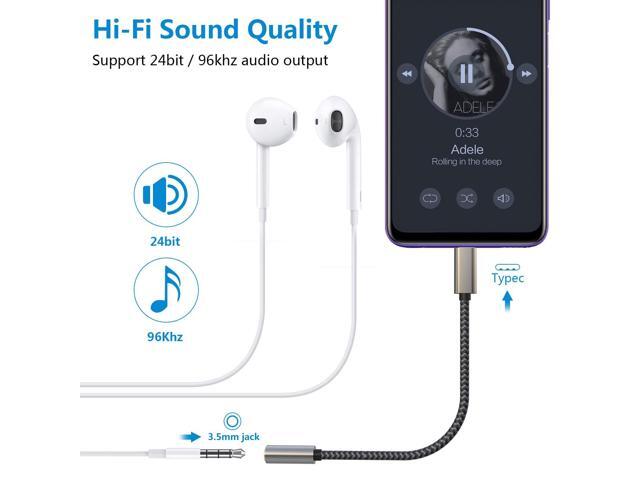 KEHIPI USB C to 3.5mm Audio Adapter Aux to USB C - USB Type C to 3.5mm Female Headphone Jack Adapter Compatible with iPhone 15 Plus/15 Pro Max,...