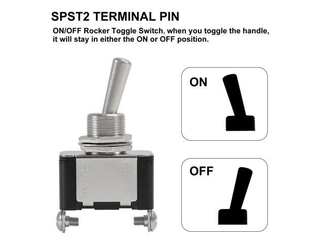 KEHIPI 6 Pack Heavy Duty Rocker Toggle Switch 12V 20A SPST ON/Off 2Pin with Red Aircraft Safety Cover for Auto Car Marine Boat