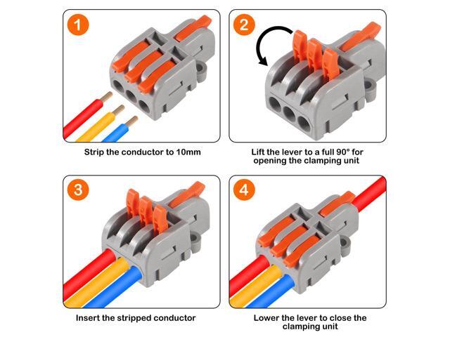 KEHIPI 26PCS Lever Wire Connectors, 1 in 2 Out &1 in 3 Out &1 in 5 Out Quick Wire Connectors, Electrical Lever Nuts Wire Connectors Push-in...