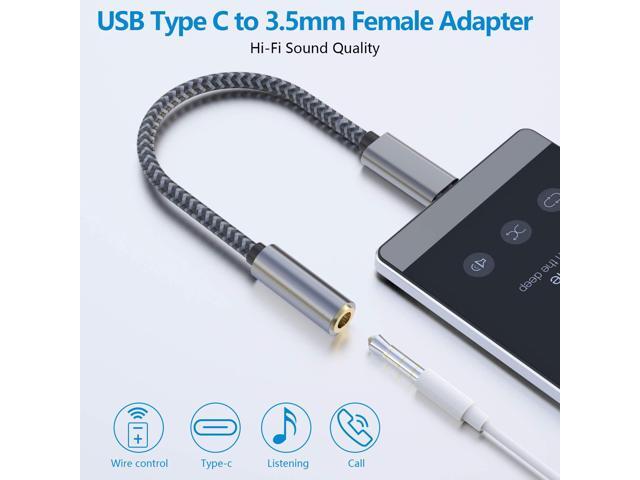 KEHIPI USB C to 3.5mm Audio Adapter Aux to USB C - USB Type C to 3.5mm Female Headphone Jack Adapter Compatible with iPhone 15 Plus/15 Pro Max,...