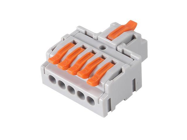 KEHIPI 10PCS Lever Wire ConnectorsLever Wire Connectors, Quick Wiring Cable Connector Push-in Conductor Terminal Block(1 in 5 Out)