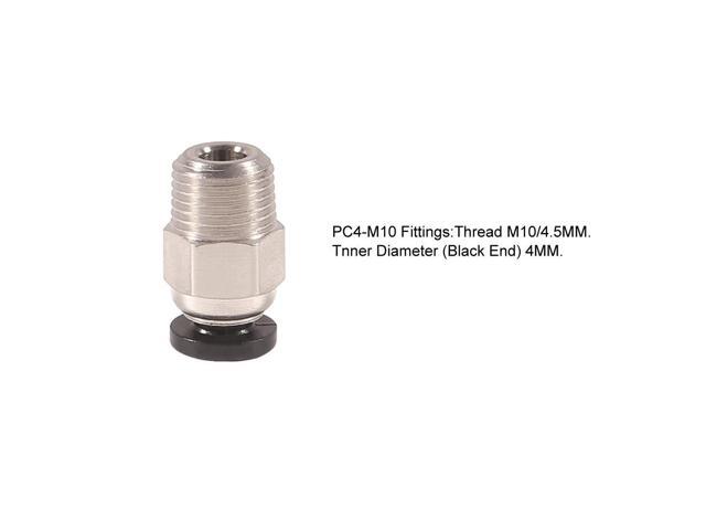 KEHIPI 10pcs PC4-M10 Straight Quick in Fitting Male Straight Pneumatic PEFE Tube Push in Quick Fitting Connector for E3D-V6 Bowden Extruder...