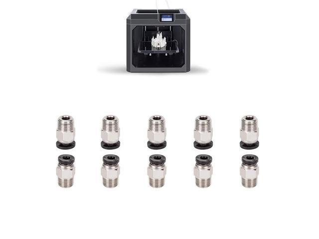 KEHIPI 10pcs PC4-M10 Straight Quick in Fitting Male Straight Pneumatic PEFE Tube Push in Quick Fitting Connector for E3D-V6 Bowden Extruder...