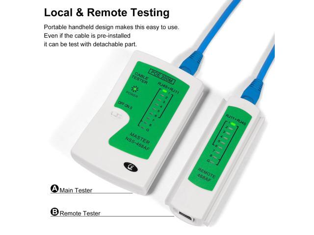 KEHIPI Professional Network Cable Tester Fast & Reliable RJ45/RJ11/RJ12 Ethernet Tester for Cat5, Cat5e, Cat6 Cables Perfect LAN Cable Testing Tool