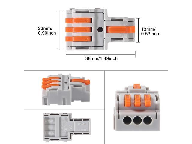 KEHIPI 10PCS Lever Wire ConnectorsLever Wire Connectors, Quick Wiring Cable Connector Push-in Conductor Terminal Block(1 in 3 Out)