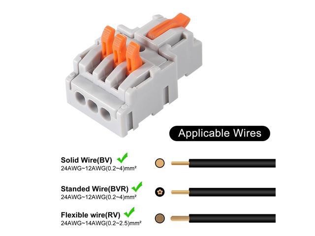 KEHIPI 10PCS Lever Wire ConnectorsLever Wire Connectors, Quick Wiring Cable Connector Push-in Conductor Terminal Block(1 in 3 Out)