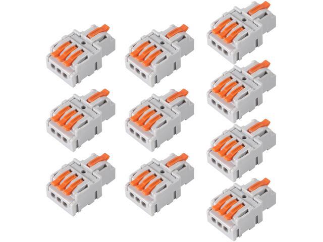 KEHIPI 10PCS Lever Wire ConnectorsLever Wire Connectors, Quick Wiring Cable Connector Push-in Conductor Terminal Block(1 in 3 Out)