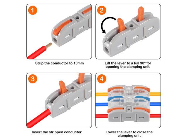 KEHIPI 30pcs Compact Wire Connectors - 1 to 1 Inline Electrical Connectors, Quick Connect Butt Terminals (3 Colour)