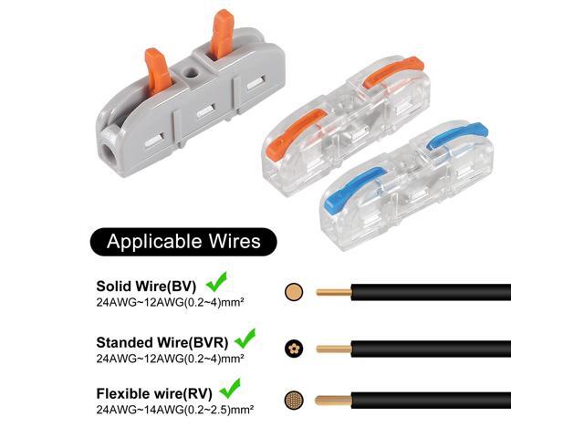 KEHIPI 30pcs Compact Wire Connectors - 1 to 1 Inline Electrical Connectors, Quick Connect Butt Terminals (3 Colour)