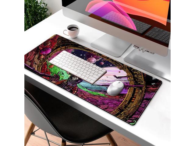 KEHIPI Strange Planet Desk Mat Space Scene Large Gaming Mouse Pad Extended Anime Vibrant Colors Desk Pad Futuristic Spaceship Mousepad XL Cosmic...