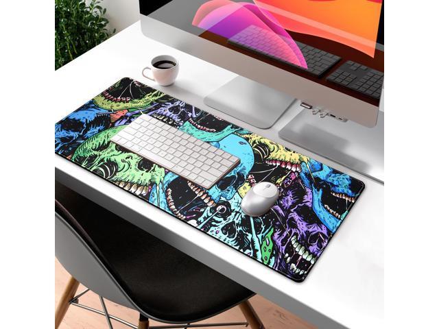 KEHIPI Colorful Skulls Desk Mat Large Gaming Mouse Pad XL Extended Mousepad Desk Pad Big Keyboard Pad Desktop Mouse Mat 31.5''x11.8'' Deskmat for...
