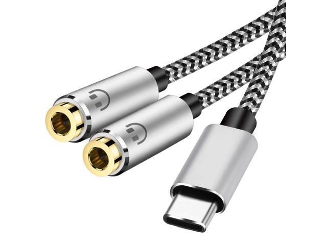 KEHIPI USB C Headphone Splitter - USB C to Dual 3.5mm Female Headphone Splitter Compatible with iPhone 16/15 Pro Max/Pro/Plus, Galaxy S23/24,Pixel 7 6