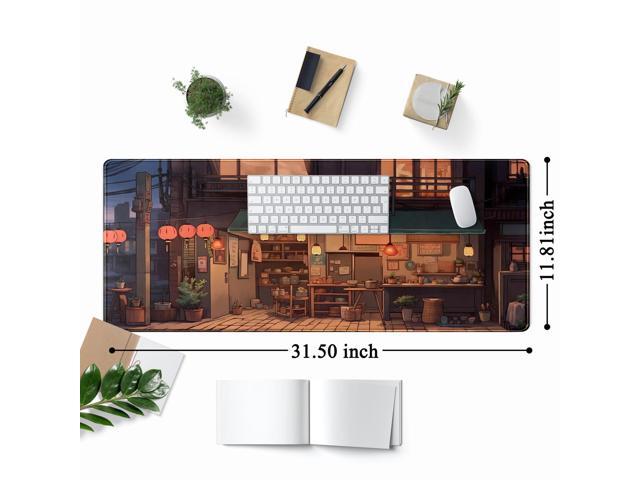 KEHIPI Anime Shop Desk Mat Retro Art Lofi Aesthetic Large Mouse Pad Extended Gaming Mousepad XL Desk Pad Laptop Keyboard Mouse Mat Deskmat...