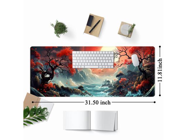 KEHIPI Japanese Desk Mat Extended Gaming Mousepad Japan Large Mouse Pad XL Oceanic Passage Aesthetic Desk Pad Keyboard Mat Laptop Desktop Mouse Mat...