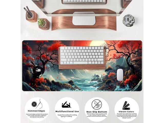 KEHIPI Japanese Desk Mat Extended Gaming Mousepad Japan Large Mouse Pad XL Oceanic Passage Aesthetic Desk Pad Keyboard Mat Laptop Desktop Mouse Mat...
