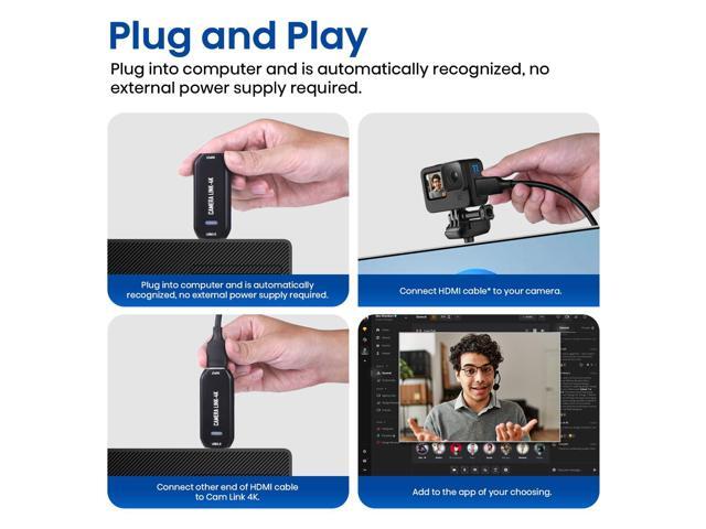 KEHIPI Cam Link 4K External Capture Card for DSLR Camcorder ActionCam as Webcam, HDMI to USB 3.0, Meet/Stream/Record in 2K50/1080p60, Easy Connect...